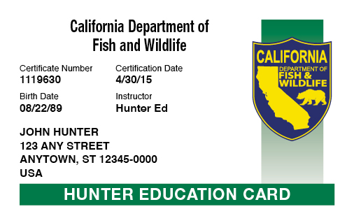 California hunter education card