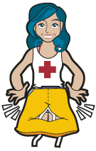 Diagram illustrating that the PFD vest will inflate