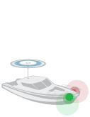 diagram of navigation lights on powered boats less than 39.4 feet, or 12 meters, sidelights