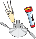 illustration of navigation lights for row boats and rafts