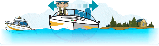 Vessel operator scanning all sides of his boat.