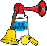Air horn, whistle and bell.