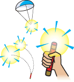 pyrotechnic distress signal illustration