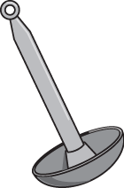 Mushroom anchor, shaped like an inverted mushroom.