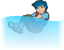 Illustration of the cold water immersion HELP or Heat, Escape, Lessening Posture