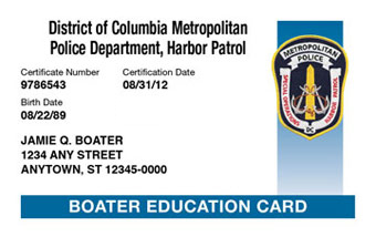 District of Columbia Boater Card
