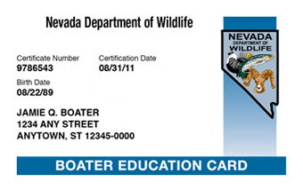 Nevada Boater Card