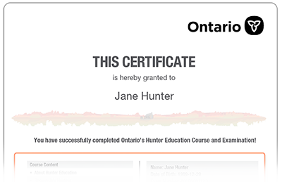 Ontario hunter education certificate